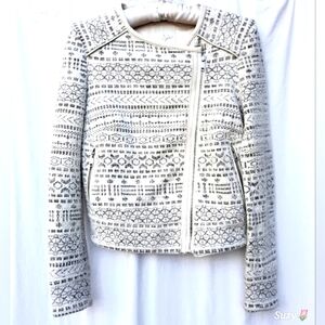 JOIE Lambskin Edge, Cotton Blend Weave Jacket, Pockets, Neutrals